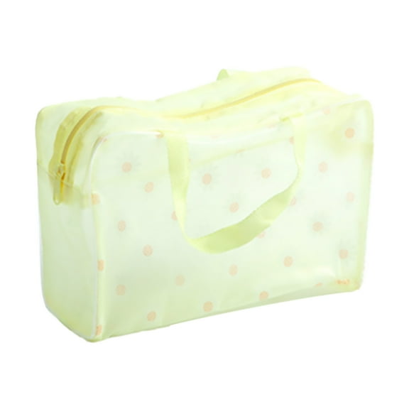 Travel Cosmetic Bag Women's Large Capacity Toiletry Organizer Portable Makeup Storage Transparent Floral Design Thickened Bath Bag