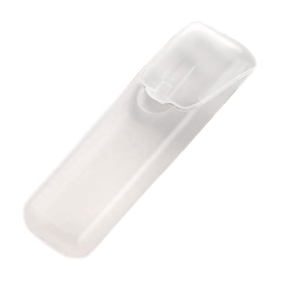 Travel Cotton Swab Holder, Portable Qtip Storage Case with Dustproof Lid, Small Clear Plastic Container for Dental Floss & Hair Ties (White)