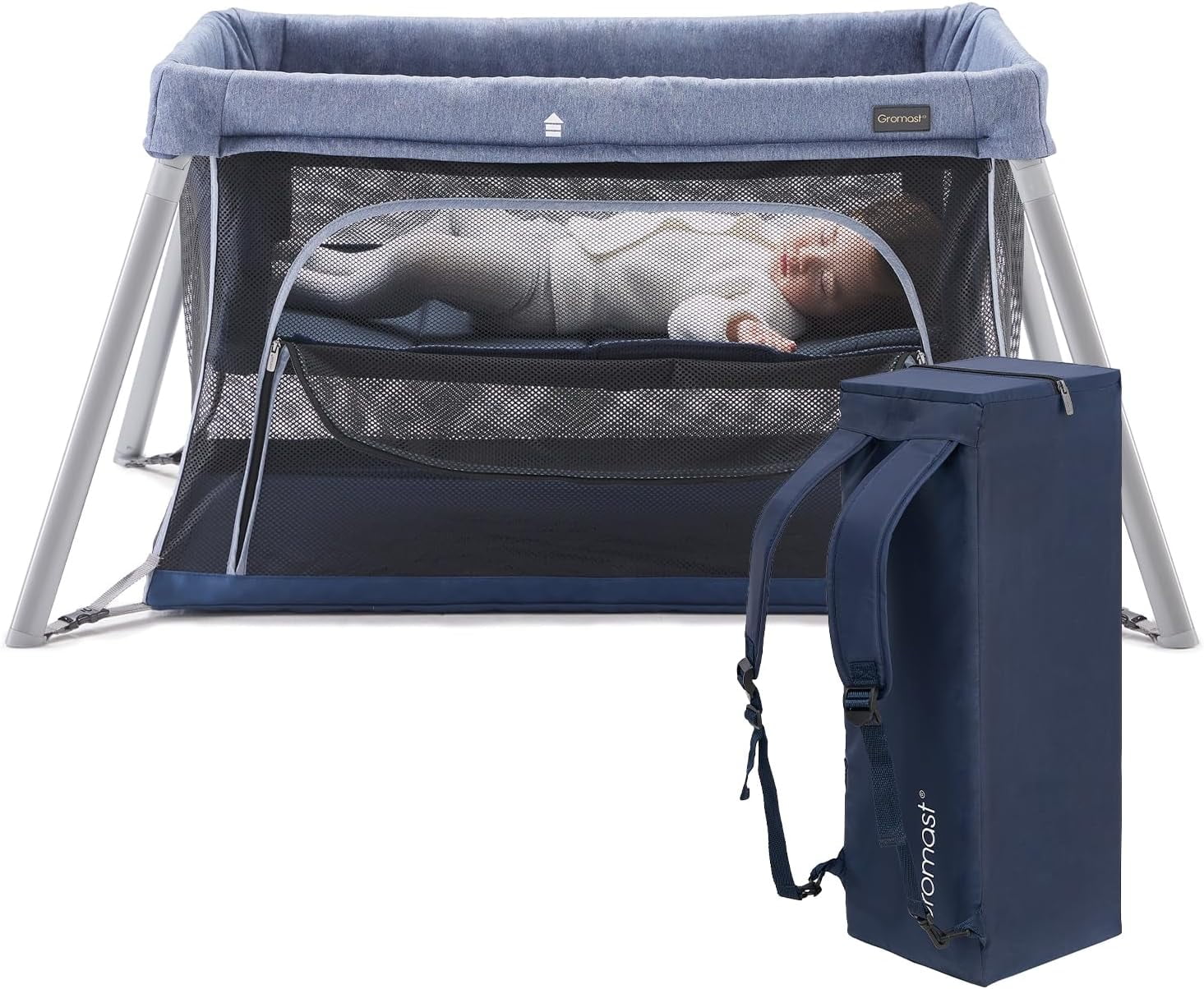 Travel Crib for Toddler, 2 in 1 Portable Crib for Baby Travel