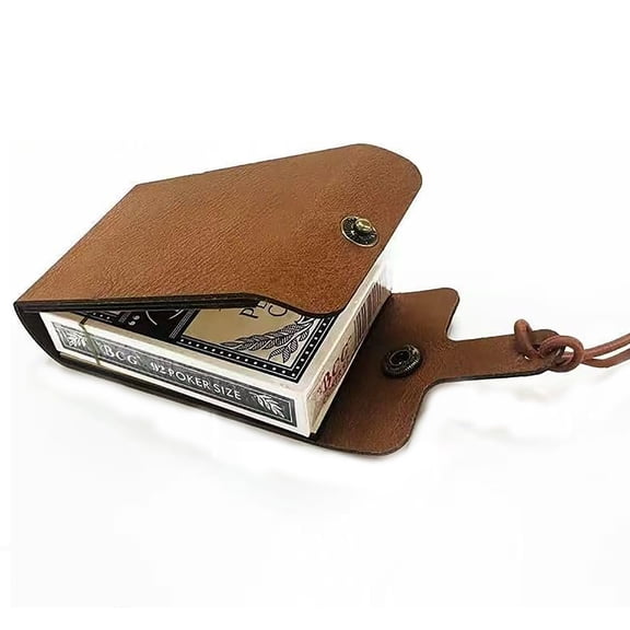 Travel Cribbage Board Game Set Includes Portable Playing Cards for Lovers Of Classic Card Games, 10x7 cm, Brown