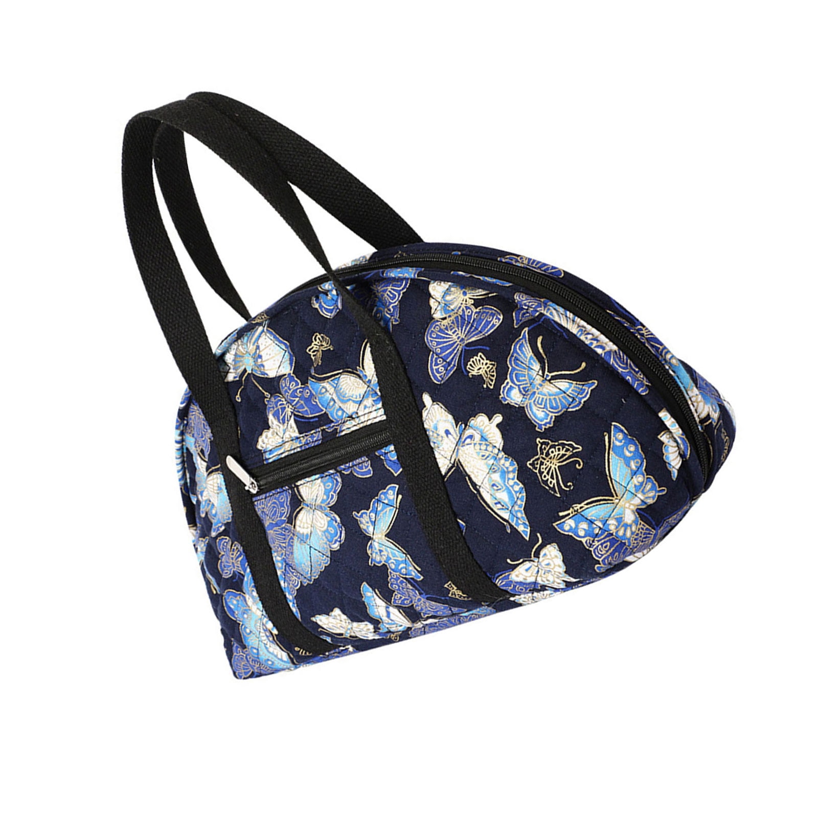 Travel Crochet Craft Project Bag for Crochet Hook and Knitting Accessories Knitting Bag Yarn Bag with Top Handle