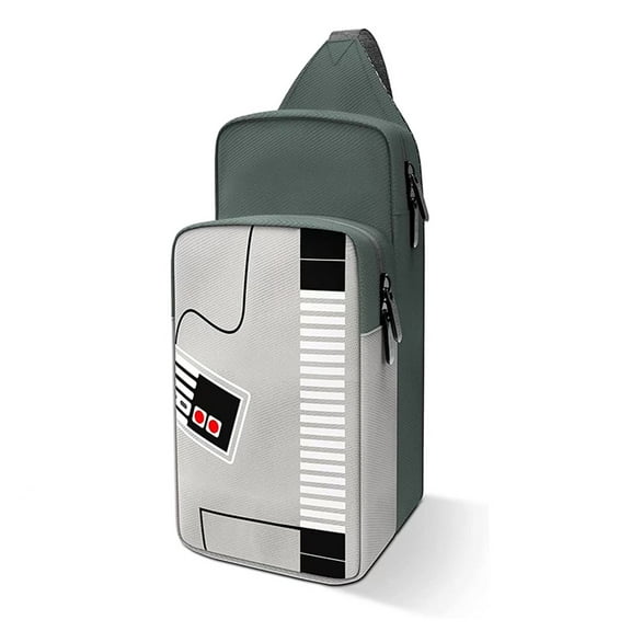 Travel Crossbody Storage Bag Compatible with Nintendo Switch OLED, Protective Carry Case for Game Console Accessories-Gray