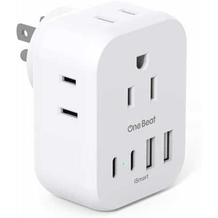 Travel Cruise Ship Essentials, Multi Plug Wall Outlet Extender with 4 Outlets USB (2 USB-C), Approved Power Strip Non Surge Protector, Adapter, Must Have Accessories