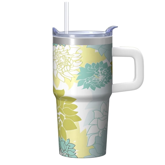 Travel Cup 20oz with Lid & Straw - Stainless Steel Insulated Tumbler, Double Wall Vacuum Thermal Coffee Mug, Leakproof, Bohemian
