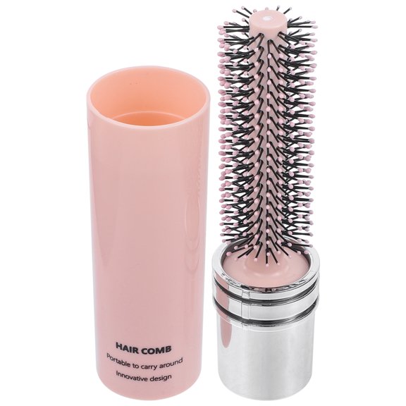 Travel Curling Hair Brush Retractable Round Roller Comb Blow Dry Quiff Brush