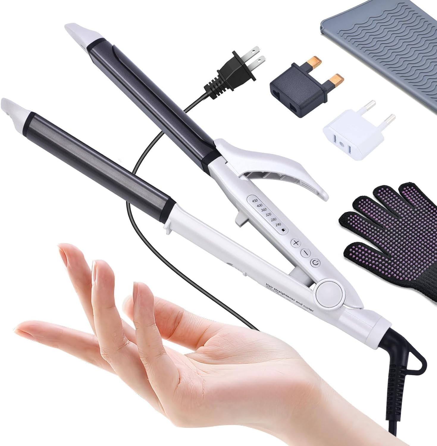 Travel Curling Iron Dual Voltage Curling Iron 100 240V with European Plug Adapter for International Travel Europe Travel Essentials for Women 2 in 1 Flat Iron and Curling Iron Walmart