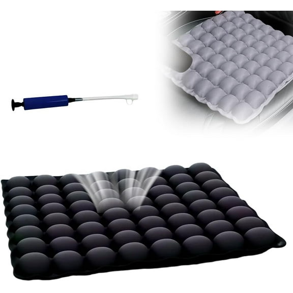 Travel Cushion Airplane Seat, 2025 Upgraded Inflatable Seat Cushion Airplane seat Cushions, Portable 3D Air Cell Seat Cushion, Anti-Slip Design, for Airplanes Car Office Wheelchair