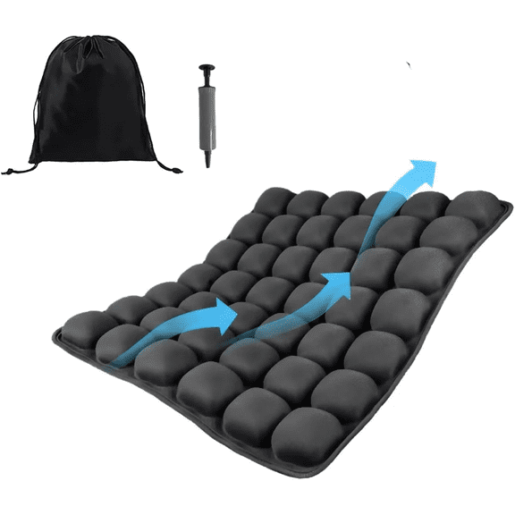 Travel Cushion Airplane Seat,Airplane Seat Cushion for Long Flights,Press Type Air Inflatable Wheelchair Seat Cushion,49 Airbags,for Car,Office,Stadium,Ergonomic Comfort Support,Heavy Duty