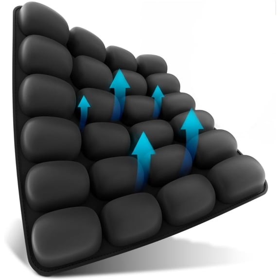 Travel Cushion  CloudAir Technology Airplane Seat Cushion  Inflatable Travel Cushion for Long Flights  Portable Air Cell Design, Puncture-Resistant Waterproof Pad  Black