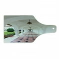 thumbnail image 1 of Travel Cutting Board, Dome Arched Colonnade Hallway at Sambata De Sus Monastery in Transylvania Romania, Tempered Glass Cutting and Serving Board, Wine Bottle Shape, White Green, by Ambesonne, 1 of 1