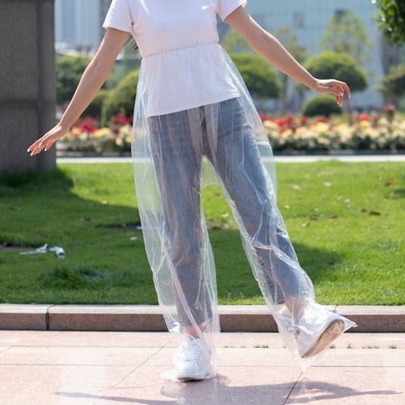 Travel Cycling Transparent Disposable Raincoat Waterproof Thickened Foot Wrap Rainpants Oil Resistant Foot Sealing Rain Pants