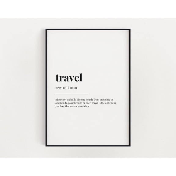 Travel Definition Quote Poster, Poster Only