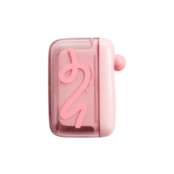 Travel Dental Set | Pink Portable Bathroom Travel Container | Gift for Traveler | Waterproof Plastic Floss Storage Case