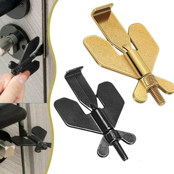 Travel Door Security Lock, Door Lock Gadget for Travel, Anterlock - Premium Door Lock, Butterfly Door Stopper, Adjustable Portable Door Stopper for Apartments, Hotels, Travelsafelock (2pcs-Mix)