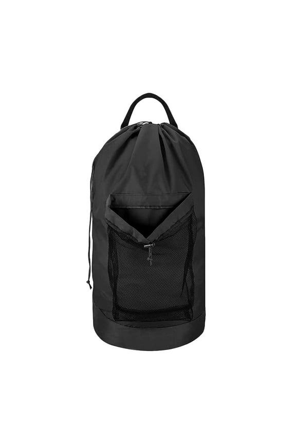 Travel Drawstring Backpack - Waterproof Cloth Laundry Bag with Adjustable Shoulder Straps for Students, Gym & Dirty Clothes Storage