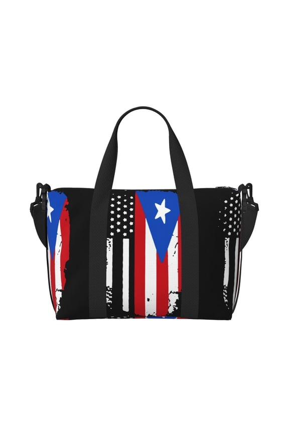 Travel Duffel Bag America Puerto-Rico Flag Sports Tote Gym Carry On Bag Overnight Crossbody Bag For Women Men