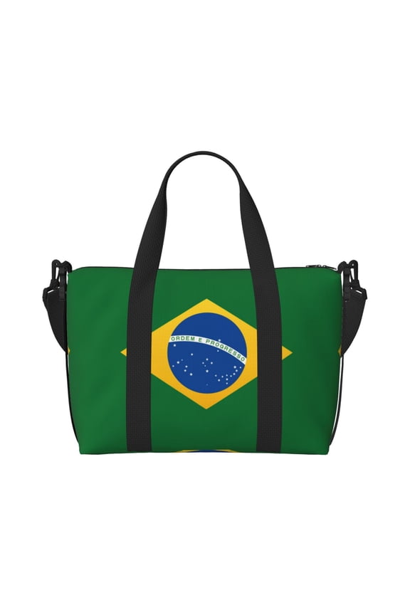 Travel Duffel Bag Brazil Flag Sports Tote Gym Bag Shoulder Weekender Overnight Bag For Women Men