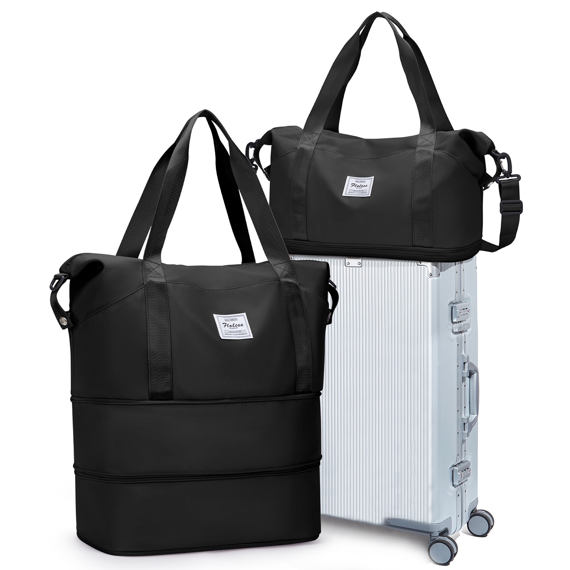 Travel Duffel Bag, Double Expansion Sport Tote Gym Bag, Waterproof Weekender Carry On Overnight