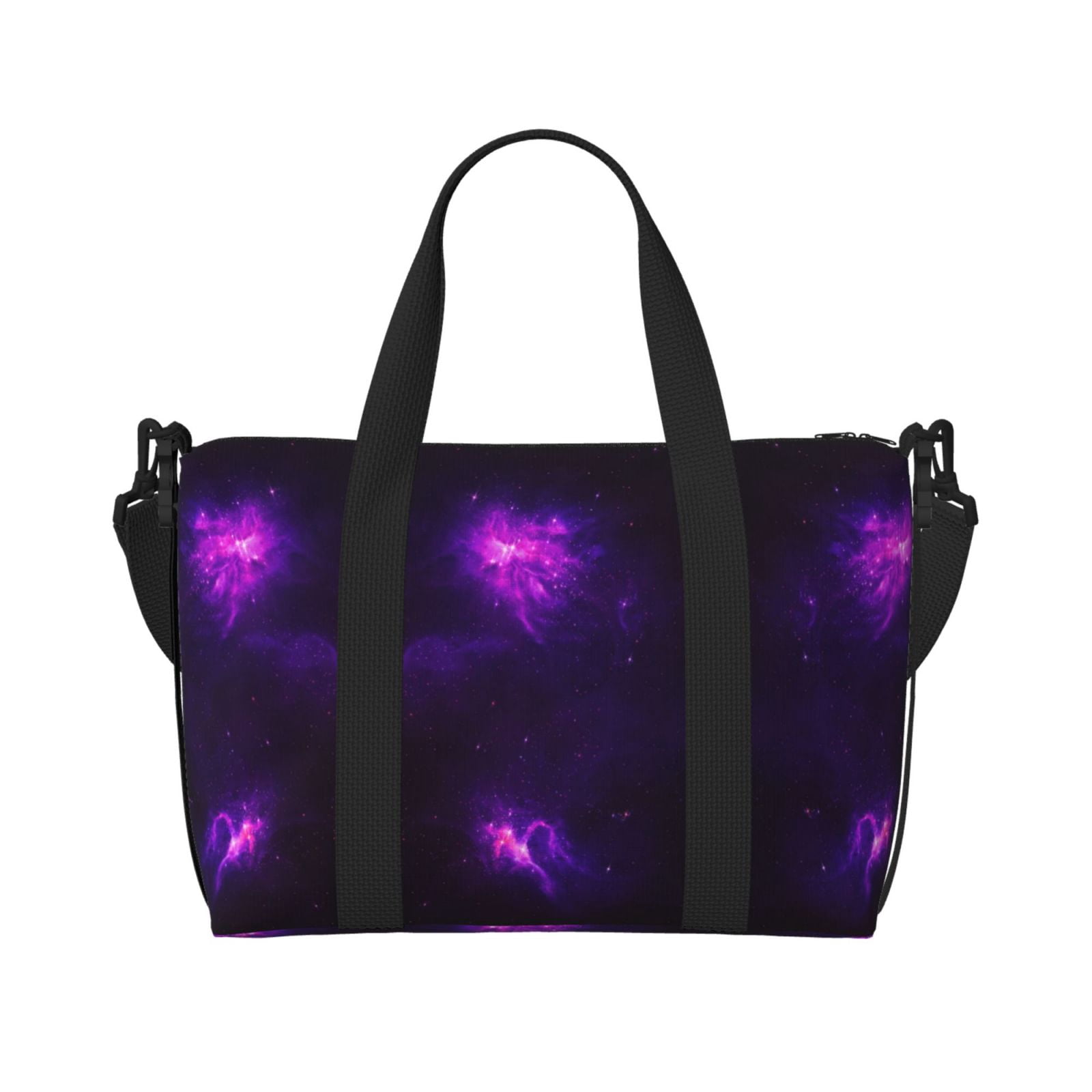 Travel Duffel Bag Nebula Galaxy Purple Sports Tote Gym Bag Shoulder Weekender Overnight Bag For Women Men