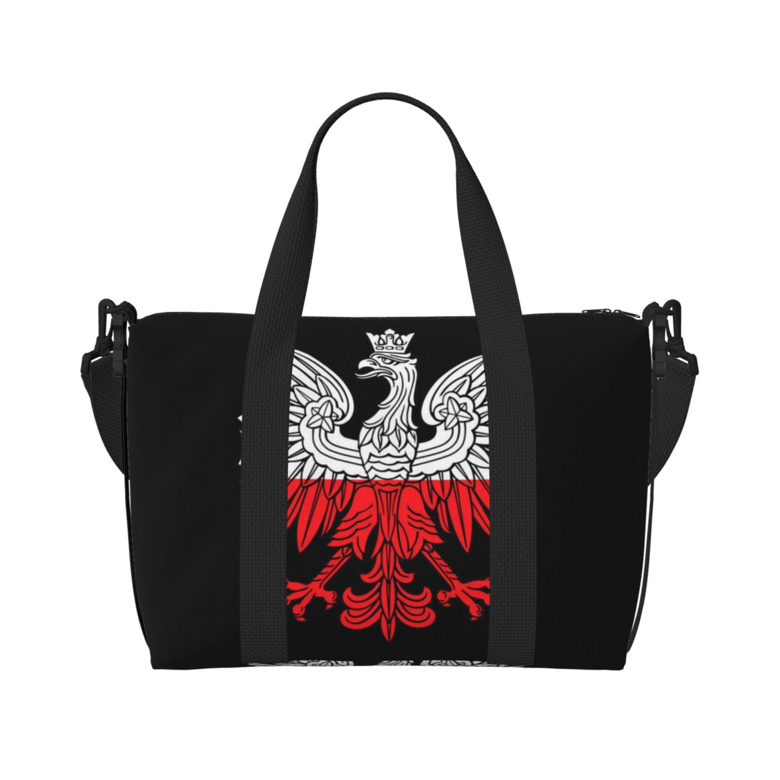 Travel Duffel Bag Polish Flag White Eagle Sports Tote Gym Bag Shoulder Weekender Overnight Bag For Women Men