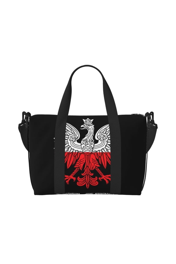 Travel Duffel Bag Polish Flag White Eagle Sports Tote Gym Bag Shoulder Weekender Overnight Bag For Women Men