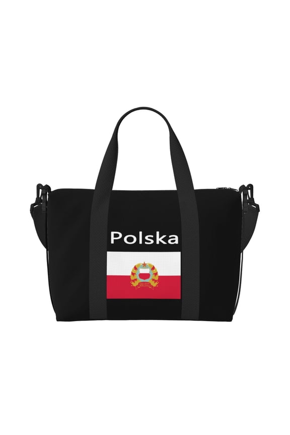 Travel Duffel Bag Polska Polish Flag Sports Tote Gym Carry On Bag Overnight Crossbody Bag For Women Men