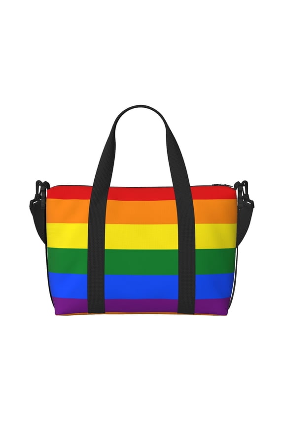 Travel Duffel Bag Rainbow Pride Flag Sports Tote Gym Carry On Bag Overnight Crossbody Bag For Women Men