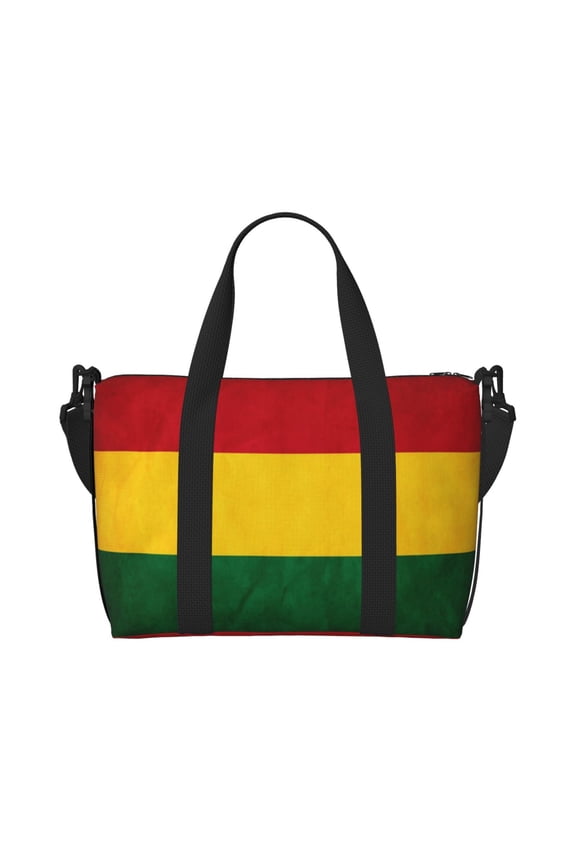 Travel Duffel Bag Retro Reggae-Rastafarian Flag Sports Tote Gym Carry On Bag Overnight Crossbody Bag For Women Men