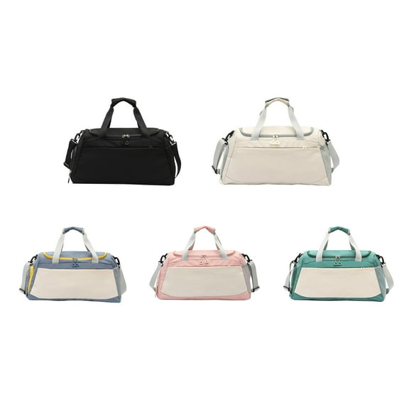 Travel Duffel Bag with Wet/Dry Compartment & Trolley Sleeve, Rainproof Gym Tote Carry-On Weekender with Shoe Pocket and 15.6 Inch Laptop Sleeve