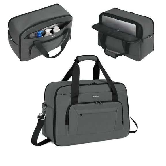 WANDF Mens Large Travel Bag with Wet Pocket,TSA Airline Approved Carry on Personal Item Bag 18x14x8,17 inch Laptop Bag for Men College,Briefcase for Work,Business Handbag Shoulder Bag(Grey)