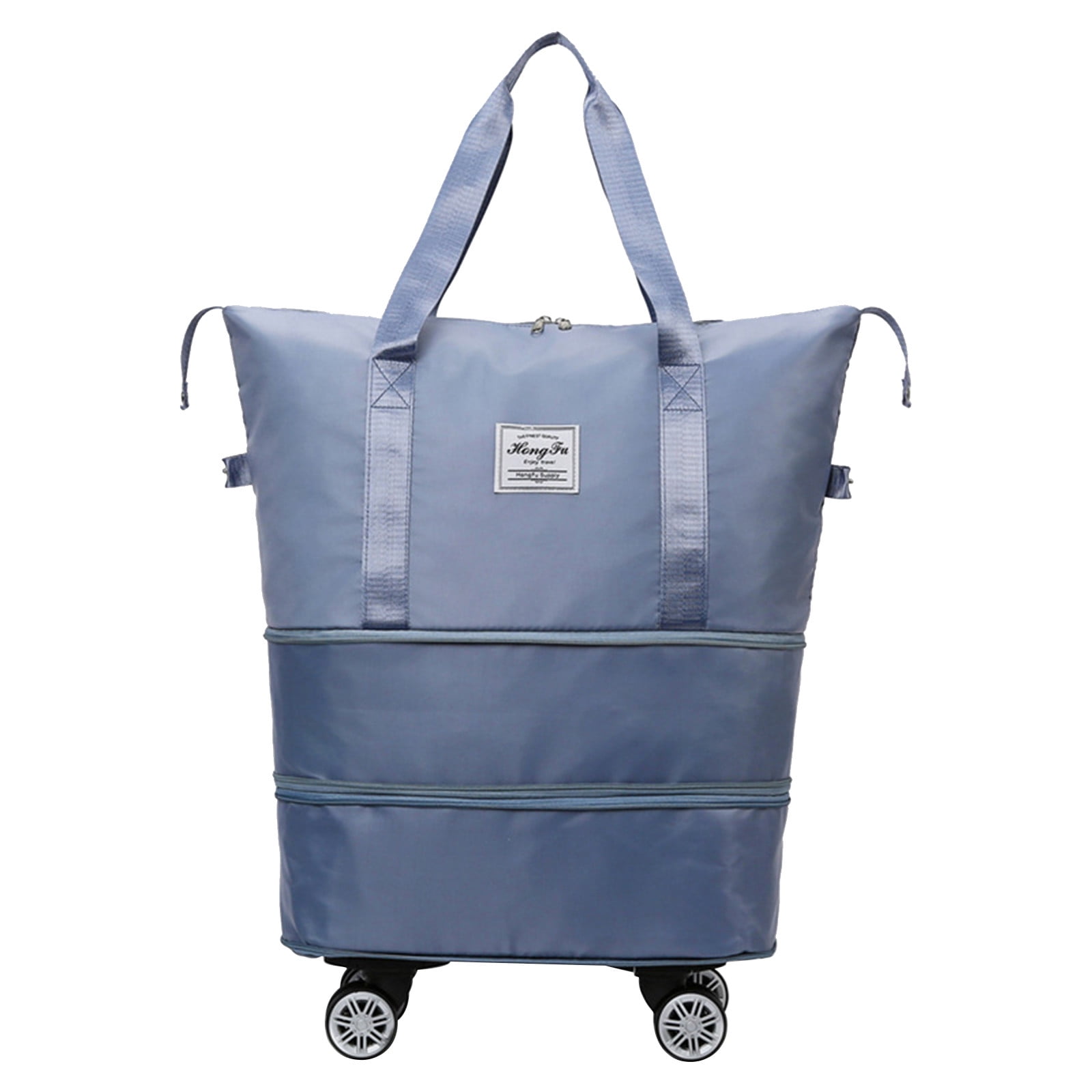 Travel Duffel Bag with Wheels, Large Capacity Folding Waterproof 41 cm x 27 cm x 22 cm Carry-on Duffel Bag for Women and Men