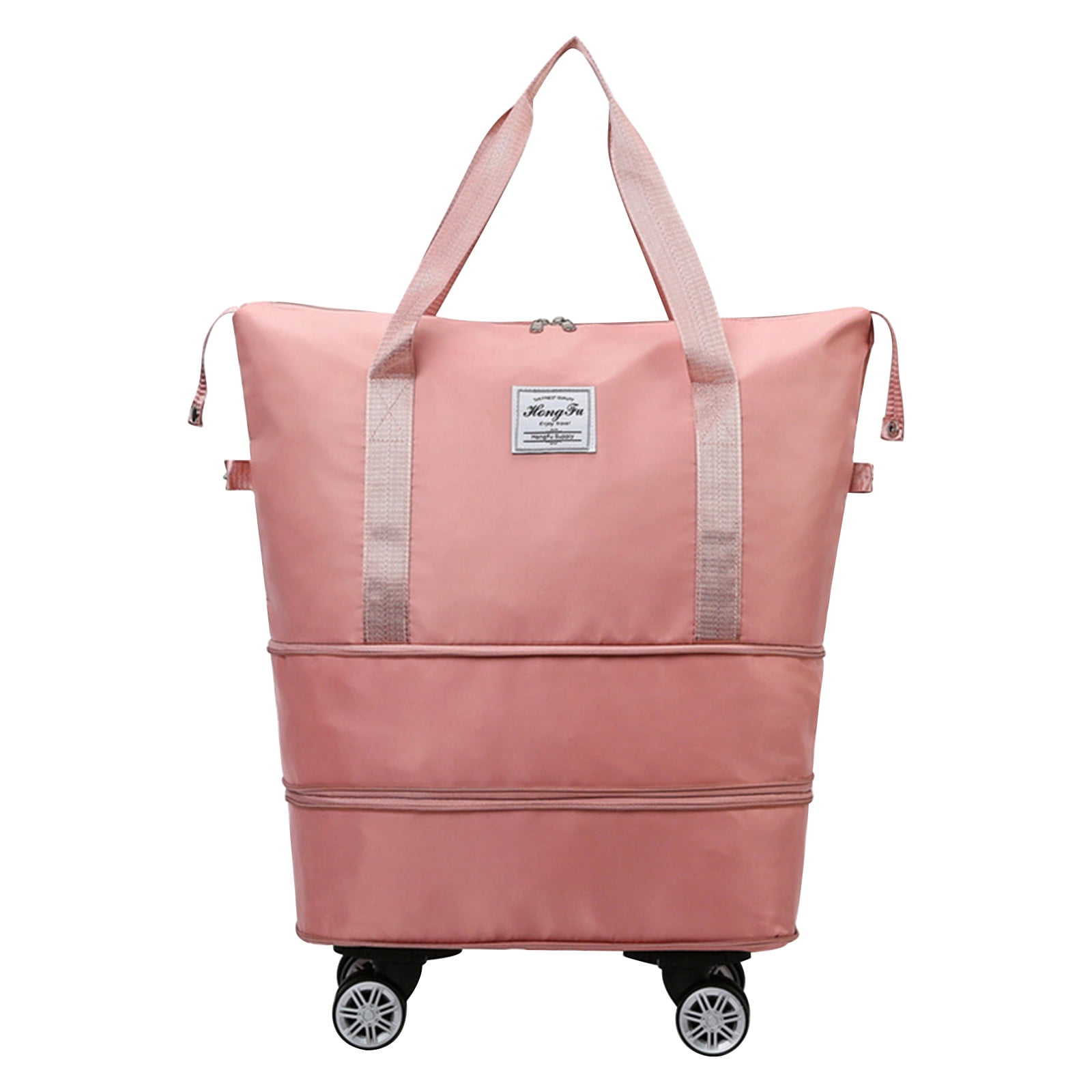 Travel Duffel Bag with Wheels, Large Capacity Folding Waterproof 41 cm x 27 cm x 22 cm Carry-on Duffel Bag for Women and Men