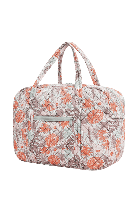 Floral Travel Duffel Bags for Women 25L Fashion Flower Bag Waterproof Gym Bag, Laptop Carry-On Luggage, Weekend Travel Organizer(Orange Flower)