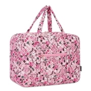 WANDF Personal Item Bag 18x14x8 | 25L Carry on Airline Approved Underseat Luggage Bags,Floral Travel Duffel Tote Bags for Women,Waterproof Gym Bag Weekend Overnight OrganizerPink Floral