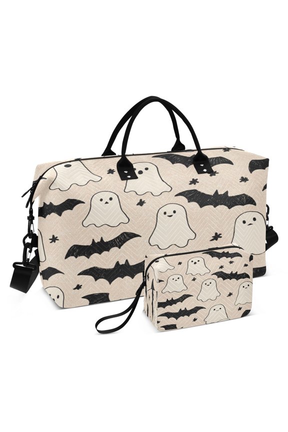Travel Duffel Luggage Bag Sports Duffle Bag Gym Bag with Zipper Simple Ghosts and Bats
