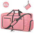 thumbnail image 1 of DAKOMM Travel Duffle Bag, 80L Foldable Weekender Bags for Women with Shoe Compartment, Carry on Overnight Bag for Men Women, 28" Gym Travel Bag Water Repellent & Tear Resistant, Pink, 1 of 8