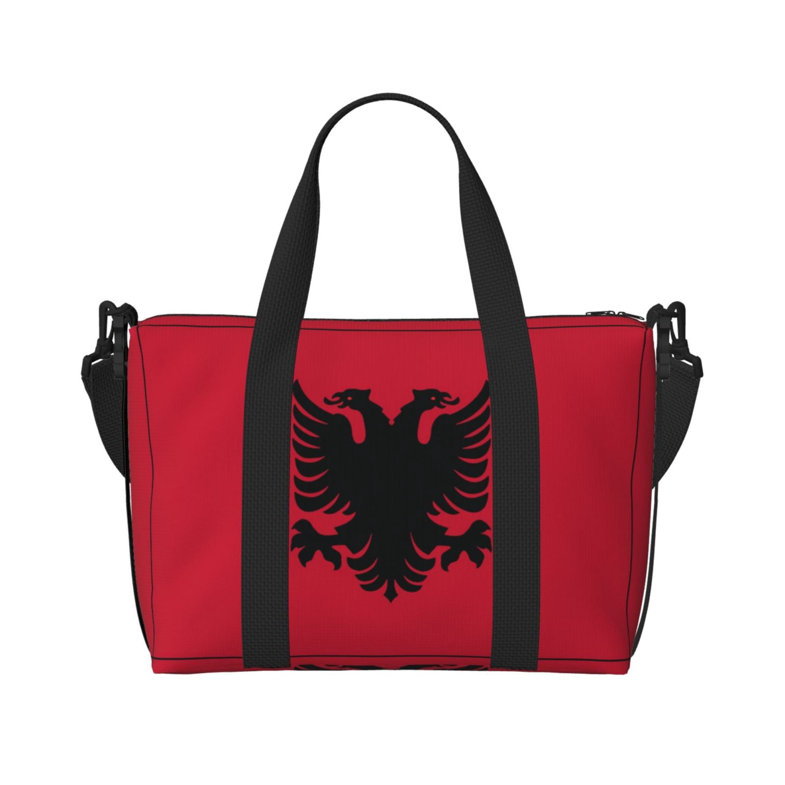 Travel Duffle Bag Albania Flag Weekender Overnight Gym Tote Shoulder Bag Workout Duffel Bag For Women Men