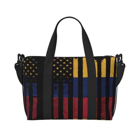 Travel Duffle Bag America Venezuelan Flag Weekender Overnight Gym Tote Shoulder Bag Workout Duffel Bag For Women Men