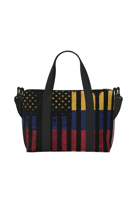 Travel Duffle Bag America Venezuelan Flag Weekender Overnight Gym Tote Shoulder Bag Workout Duffel Bag For Women Men