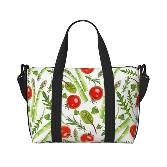 Travel Duffle Bag Asparagus tomato Pattern Travel Tote Bags Carry on Luggage Waterproof Weekender Bags with Top Handle Adjustable Shoulde Strap for Travel Gym