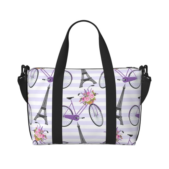 Travel Duffle Bag Bike stripe Pattern Travel Tote Bags Carry on Luggage Waterproof Weekender Bags with Top Handle Adjustable Shoulde Strap for Travel Gym