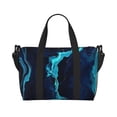 thumbnail image 1 of Travel Duffle Bag Blue Marble And Gold Travel Tote Bags Carry on Luggage Waterproof Weekender Bags with Top Handle Adjustable Shoulde Strap for Travel Gym, 1 of 5