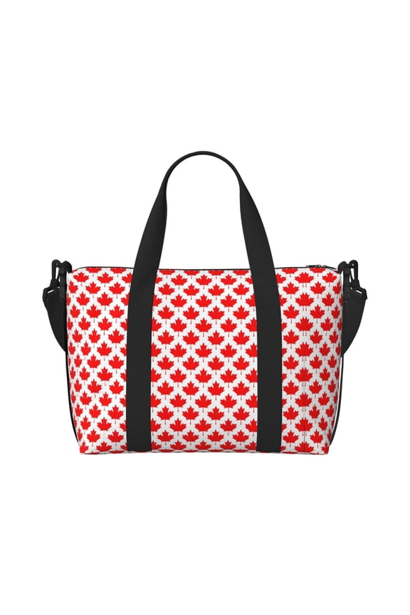 Travel Duffle Bag Canada Maple Leaf Pattern Weekender Overnight Gym Tote Shoulder Bag Workout Duffel Bag For Women Men