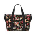thumbnail image 1 of Travel Duffle Bag Cartoon Cool Horse White Flower Travel Tote Bags Carry on Luggage Waterproof Weekender Bags with Top Handle Adjustable Shoulde Strap for Travel Gym, 1 of 5