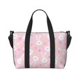 thumbnail image 1 of Travel Duffle Bag Cartoon Cute Rabbit Pink Flower Travel Tote Bags Carry on Luggage Waterproof Weekender Bags with Top Handle Adjustable Shoulde Strap for Travel Gym, 1 of 5