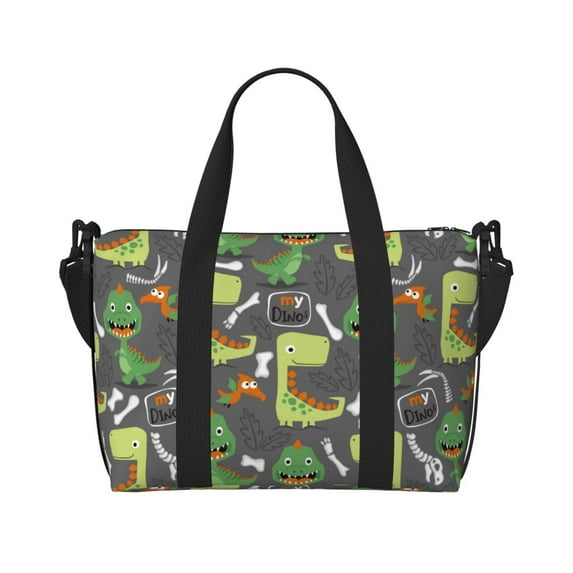 Travel Duffle Bag Cartoon Dinosaurs (2) Travel Tote Bags Carry on Luggage Waterproof Weekender Bags with Top Handle Adjustable Shoulde Strap for Travel Gym