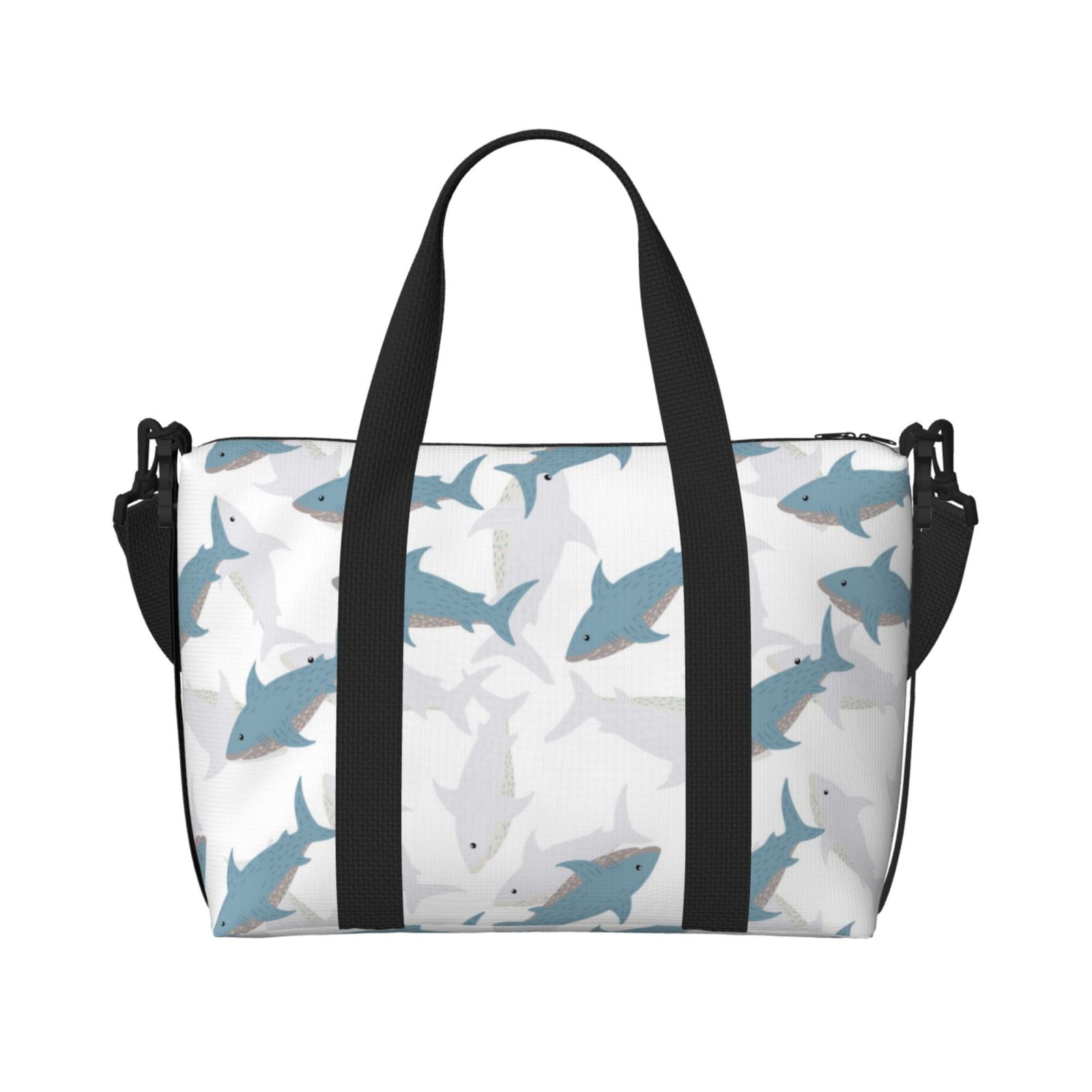 Travel Duffle Bag - Classic Cartoon Cute Shark Weekender Bags for Women ...