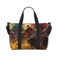thumbnail image 1 of Travel Duffle Bag Colorful Bull Western Man Travel Tote Bags Carry on Luggage Waterproof Weekender Bags with Top Handle Adjustable Shoulde Strap for Travel Gym, 1 of 5