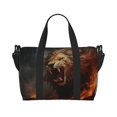 thumbnail image 1 of Travel Duffle Bag Cool Flame Lion A Travel Tote Bags Carry on Luggage Waterproof Weekender Bags with Top Handle Adjustable Shoulde Strap for Travel Gym, 1 of 5