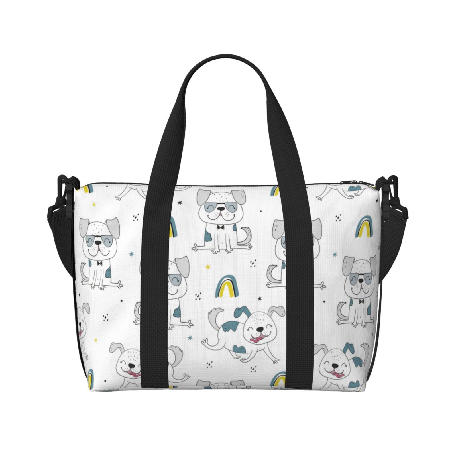Women's Y2K Cute Dog Shoulder Bag - Plush Fleece, Colorful, High-Capacity & Adjustable Strap